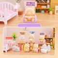 Cute Capybara flocked mini figures in pastel colors set on miniature home props - -383 Soft Time Box 8 / Full Box Set