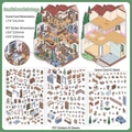 3D DIY scene sticker set with PET clear stickers and card in South France style - South France Villa