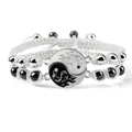 Yin Yang dragon totem magnetic woven bracelets for couples in black and white finish - A Pair Of White Dragon Paintings