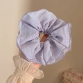 Lavendelpaarse kanten scrunchie met gelaagde ruches en zachte getextureerde stof - #6 Paars 4 Lagen Circa 14 Cm