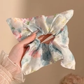 Oversized kanten scrunchie met bloemenprint in aquarel en zijdeachtige textuur - #1 Haarelastiekje Met Olieverfschildering Circa 22*22 Cm