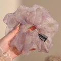 Pastelpaarse organza scrunchie met klassiek label voor volumineuze haarstijlen - #2 Gerookt Lotuswortelpoeder Circa 18 Cm