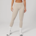 Leggings da yoga beige a vita alta con strisce laterali bianche e vestibilità aderente - Taglia S / Pantaloni e gonne / Grigio abete