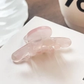 Pink acetate hair claw clip with marble texture for elegant women hairstyle - Light Pink Floral