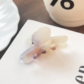 Mini pinza de pelo de acetato con textura de mármol degradado crema y púrpura - Púrpura Uva
