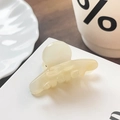 Small cream yellow acetate hair claw clip with a minimalist French style on a white base - Light Apricot Color 4cm / Bofeiya Direct Sale
