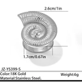 Anello in acciaio inossidabile placcato oro 18k con design a spirale a conchiglia marina - Argento