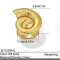 Anello a spirale in acciaio inossidabile placcato oro 18K con design a conchiglia - Oro