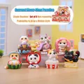 Cute Cat Food Series figurine set featuring 6 unique dessert-themed cat figurines - -385 Greedy Meow Meow Sauce Set 6 / Full Box Set