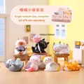 Cute cat figurines set holding colorful crystal ores for desk decoration - M406 Meow Meow Little Sauce Set 6 / Full Box Set