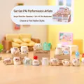 Cat artist resin blind box figurine holding a sign in a cozy miniature living room scene - -11 Cat Pai Performing Artist Set 6 / Full Box Set
