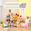 Cartoon cat blind box set with 7 unique resin kitten figurines in a cozy room setting - M416 Meow Time Set 6 / Full Box Set