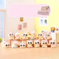 Siamese kitten resin figurine in a warm dollhouse setting with miniature furniture - -452 Siamese Little Bean Pink Second Generation Set 12 / Full Box Set