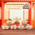 Lucky Cat crystal stone blind box set with 6 styles and 1 secret golden wing version - A102 Money Power Gift Cat Set 6 / Full Box Set