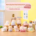 Cat figurine set with soft flocking texture for home and desk decor ornament - -372 Cat-style Lying Down Learning Notes Set 8 / Full Box Set