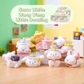 Collectible cute white dog figurines in a miniature dollhouse setting with accessories - A035 Little Bean Bun Set 6 / Random One