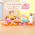 Artistic crystal lotus blind box variant featuring pink translucent base and raw stones - M402 Flower Story Crystal Series Set of 6 / Random One