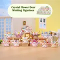 Collectible deer figurine blind box with floral horns and gradient resin finish - A095 Crystal Deer Girl Series Set of 8 / Random One