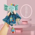 Elephant hand puppet with galaxy star patterns and rocket pendant for baby comfort - Galaxy Puppet Elephant