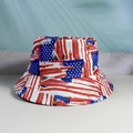 Adult bucket hat featuring artistic USA flag stars and stripes print for sun protection - USA Theme Style 7