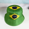 Dark green bucket hat featuring Brazilian flag patterns for fans and sun protection - Brazil Theme Style 5