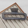 Detail of 13cm translucent smoky grey large hair claw clip in a velvet jewelry box - 13CM Rectangle / Gray