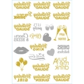 Gold and grey Birthday Squad temporary tattoo set with mirror design for parties - Two-Tone Gold 2 - Birthday Party Style