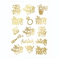 Rose gold temporary tattoo sheet for bridal parties with Bride Tribe and ring patterns - Wedding YAY Gold - Party Celebration Style