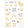 Rose gold temporary tattoos for bachelorette party featuring Bride and Team Bride slogans - Two-Tone Gold 05 - Bride & Groom Decor Style