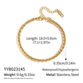 Dettagli del bracciale a corda intrecciata dorato in acciaio inox con chiusura a moschettone - Bracciale a fune intrecciata dorata (YYB023145)