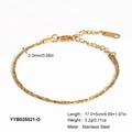 Bracciale a catena in acciaio inossidabile dorato da 2mm con chiusura a moschettone - Stile Bracciale / Oro (YYB025021-G)
