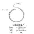 Bracelet chaîne torsadée 5,1 mm en acier inoxydable 304 avec fermoir mousqueton - Yyb025012-p