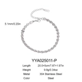 Silver 304 stainless steel chain necklace with lobster clasp and adjustable link - Yya025011-p