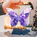 Charming purple acrylic butterfly keychain featuring sparkling crystal geometric textures - Purple Crystal Texture Butterfly (2)