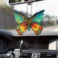 Colorful acrylic butterfly hanging ornament with oil painting texture on car mirror - Vibrant Oil Painting Butterfly (21)