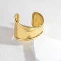 Poliertes, 18K vergoldetes Edelstahl-Armband mit geometrischem, geschwungenem Design - Gold