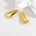 Golden minimalist teardrop stud earrings with a polished mirror finish for women - Gold Water Drop Stud Earrings
