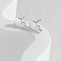 Pendientes minimalistas de piruleta en plata de acero inoxidable pulido para mujer - Color Acero