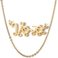 Personalized Vovó necklace with boy and girl pendants in a premium golden finish - Gold (Six Hole Style)