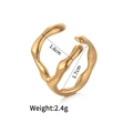 Details zum Gewicht 2,4g und den Innenmaßen 1,6cm-1,7cm des unregelmäßigen Goldrings - Organische Form Unregelmäßiger Stil (r729-b)