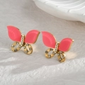 Orecchini a farfalla rosa in oro con cristalli scintillanti per donna elegante - Rosa Rosso
