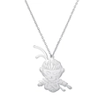 Detalle del collar con colgante del Rey Mono en plata con diseño de Sun Wukong - Color Acero