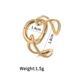 Minimalistischer, doppellagiger geometrischer Goldring aus poliertem Edelstahlglanz - Doppelring Geometrischer Stil (R728-B)