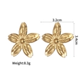 Pendientes de flores bañados en oro de 18K minimalistas con textura mate y cuenta central - Textura Radial con Estilo de Núcleo de Esfera (款式4)