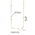 Détail montrant les dimensions du collier croix doré de 74+5.5cm et pendentif de 2.9cm - Style Pendentif Multi Croix
