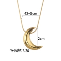 Collier croissant de lune doré sur chaîne serpent, longueur 42+5 cm et fini miroir poli - Style Croissant Miroir