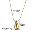 Collier doré en acier inoxydable avec pendentif goutte d'eau et chaîne serpent élégante - Style Goutte d'Eau Polie Longue