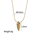 Collier maille serpent en acier inoxydable doré 18K avec pendentif conique réglable - Style Cône Fileté Miroir