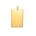 Detalle de un colgante rectangular de acero inoxidable dorado con anillo para grabado DIY - Dorado