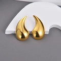 Polished golden teardrop stud earrings in minimalist 3D comma design for women - Solid Teardrop Style (Style 2)